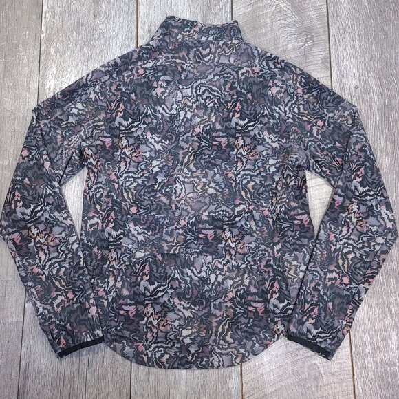 Athleta Womens Run With It Jacket Size Small Kinetic Abstract Zip Windbreaker - Picture 2 of 7